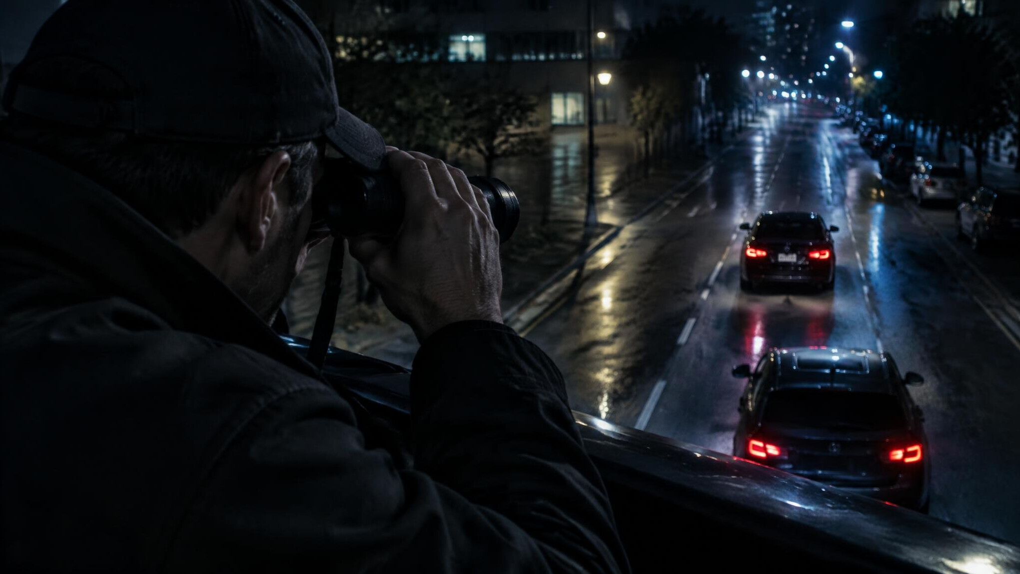 private detective on stakeout