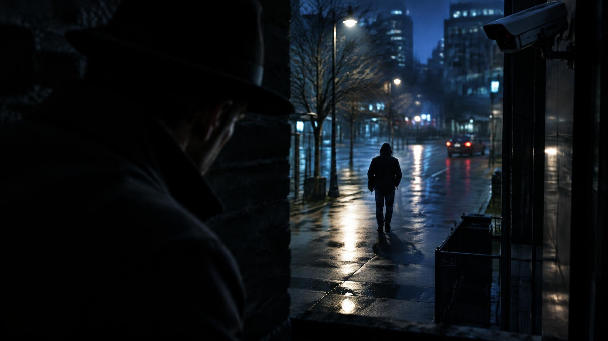 shadowy figure on street